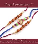 Rudraksh Rakhi with small Dairy Milk