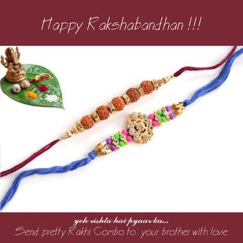multicolor Beaded Brother Rakhi With one small Dairy Milk 1