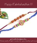 multicolor Beaded Brother Rakhi With one small Dairy Milk