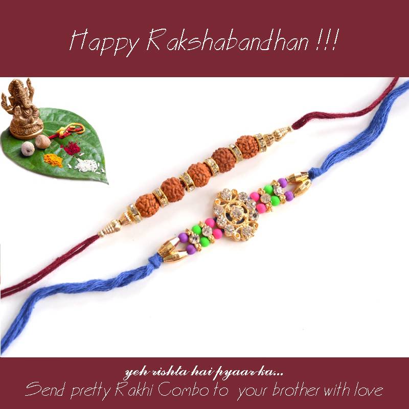 multicolor Beaded Brother Rakhi With one small Dairy Milk