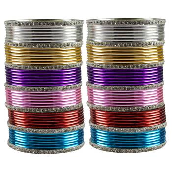 Multi Stone Brass Bangle 1