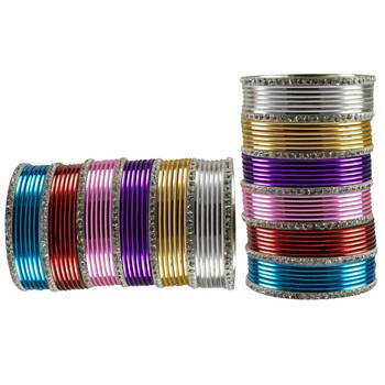 Multi Stone Brass Bangle 2