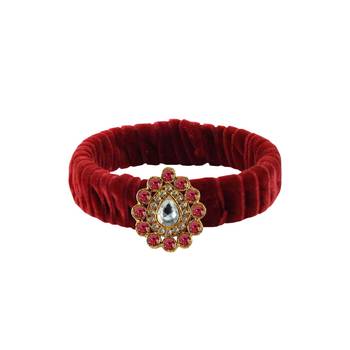 Maroon Stone Brass Bangle 1
