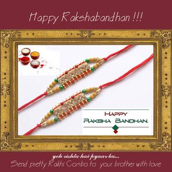 multicolor Beaded Brother Rakhi With one small Dairy Milk 1