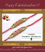 multicolor Beaded Brother Rakhi With one small Dairy Milk