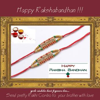 multicolor Beaded Brother Rakhi With one small Dairy Milk 1