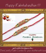 multicolor Beaded Brother Rakhi With one small Dairy Milk