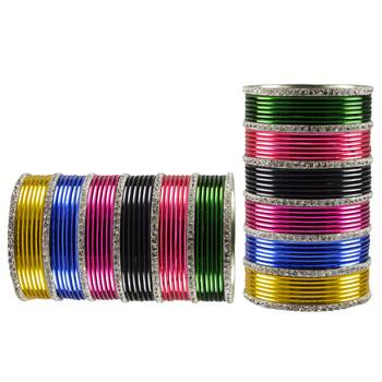 Multi Stone Brass Bangle 2