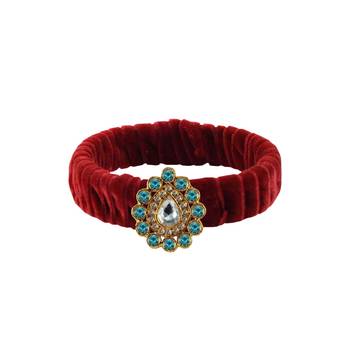 Maroon Stone Brass Bangle 1