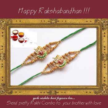 multicolor Beaded Brother Rakhi With one small Dairy Milk 1