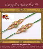 multicolor Beaded Brother Rakhi With one small Dairy Milk