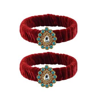 Maroon Stone Brass Bangle 1