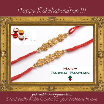 multicolor Beaded Brother Rakhi With one small Dairy Milk 1