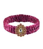 Pink Stone Brass Bangle