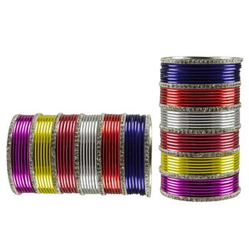 Multi Stone Brass Bangle 2