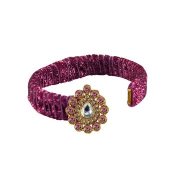 Pink Stone Brass Bangle 2