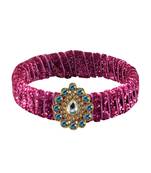 Pink Stone Brass Bangle