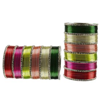 Multi Stone Brass Bangle 2