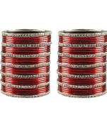 Red Stone Brass Bangle