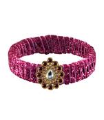 Pink Stone Brass Bangle