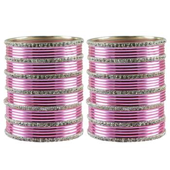 Pink Stone Brass Bangle 1