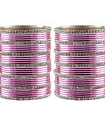 Pink Stone Brass Bangle