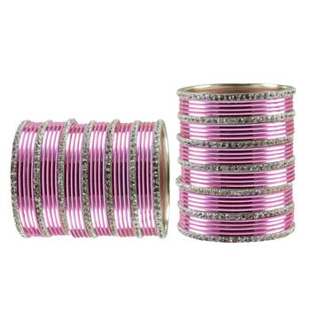 Pink Stone Brass Bangle 2