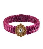 Pink Stone Brass Bangle