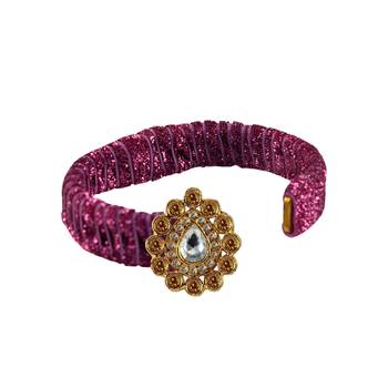 Pink Stone Brass Bangle 2