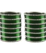 Green Stone Brass Bangle