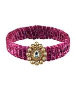 Pink Stone Brass Bangle