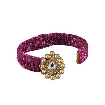 Pink Stone Brass Bangle 2