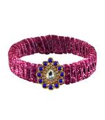 Pink Stone Brass Bangle