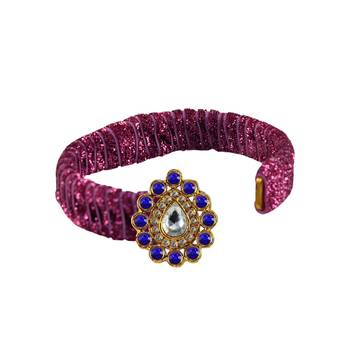 Pink Stone Brass Bangle 2