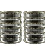 Silver Stone Brass Bangle