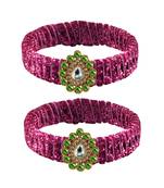 Pink Stone Brass Bangle