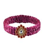 Pink Stone Brass Bangle