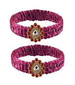 Pink Stone Brass Bangle