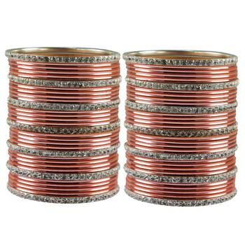 Peach Stone Brass Bangle 1