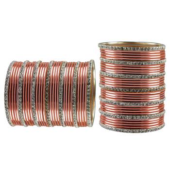 Peach Stone Brass Bangle 2
