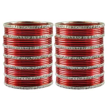 Red Stone Brass Bangle 1