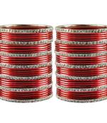 Red Stone Brass Bangle