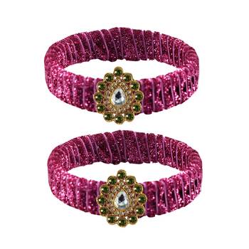 Pink Stone Brass Bangle 1