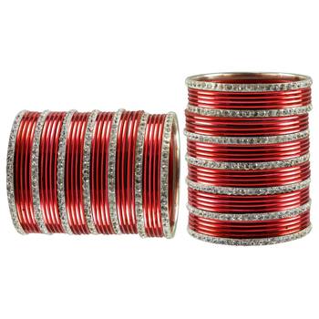 Red Stone Brass Bangle 2