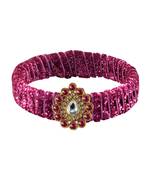 Pink Stone Brass Bangle