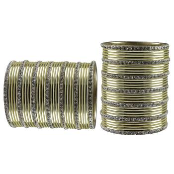 Cream  Stone Brass Bangle 2