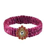 Pink Stone Brass Bangle