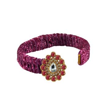 Pink Stone Brass Bangle 2