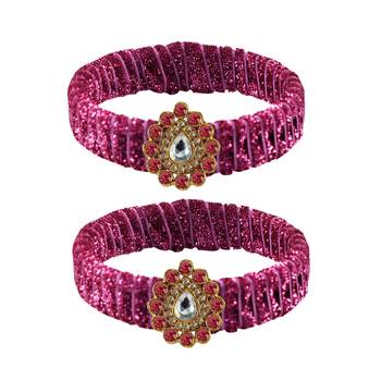 Pink Stone Brass Bangle 1