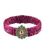 Pink Stone Brass Bangle